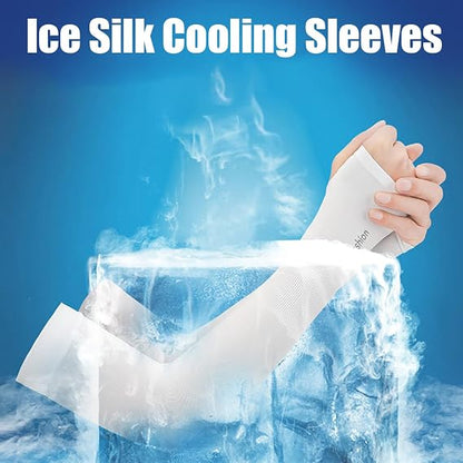 7 Color/Set Unisex Sun-Protection Ice Silk Sleeves With Thumbholes