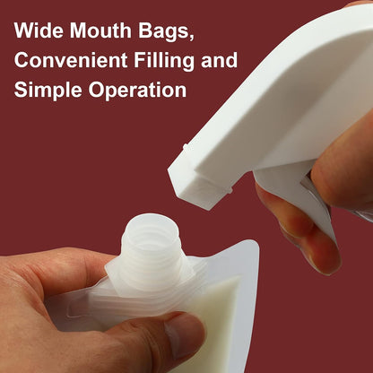 18 Pcs Refillable, Squeezable Dispensing Pouch – Funnel Included – TSA Compliant