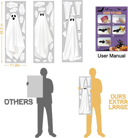 Halloween White Ghost Window Mirror Clings Decal Decorations