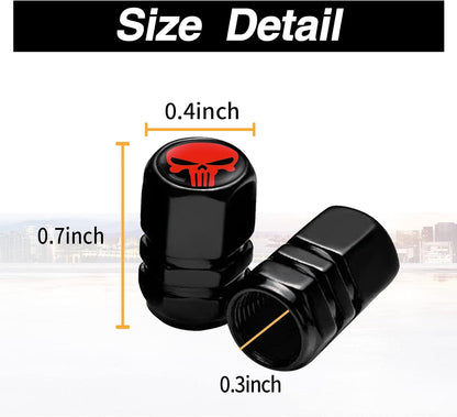 Skull-Shaped Tire Valve Cap Set – Airtight, Dustproof Caps For Car Wheels