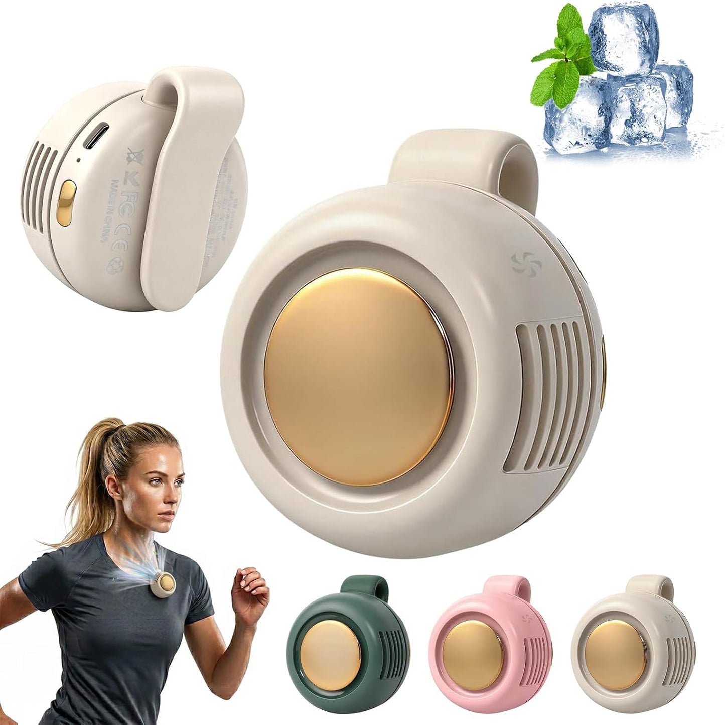 Clip-On Bladeless Fan with 3 Speeds for Outdoor, Office, Travel