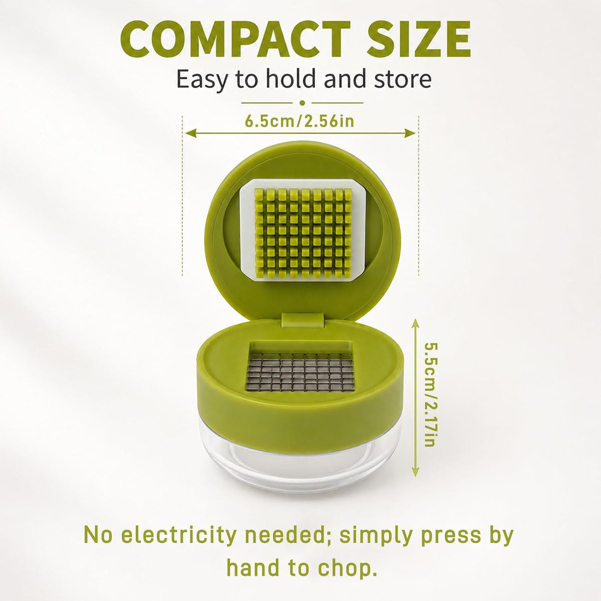 Mini Garlic Chopper and Press with Container，Garlic Press Stainless Steel