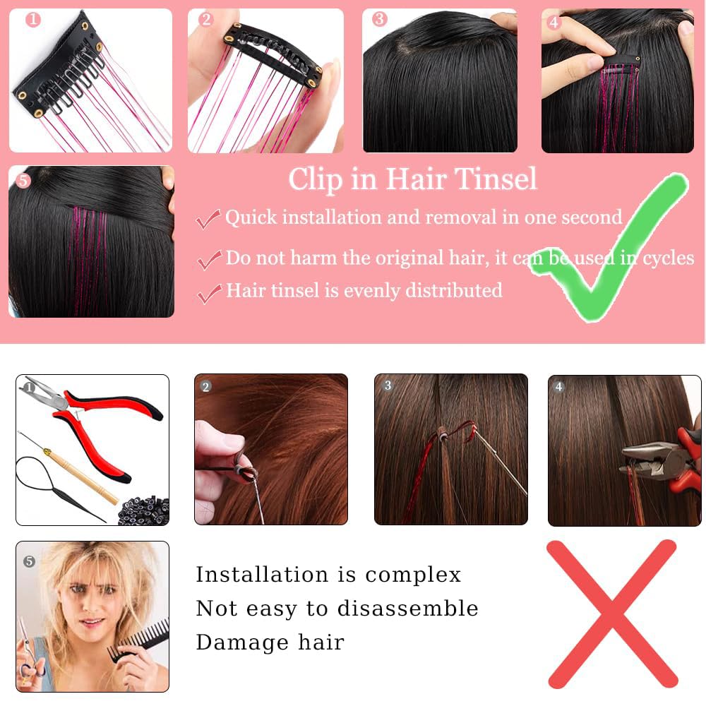 Hair Tinsel Clip in