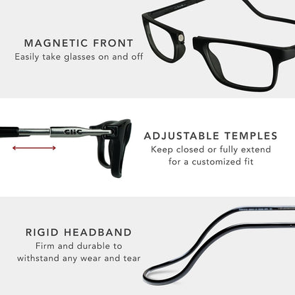 Snap Magnetic Bridge Front Connect Reading Glasses Blue Light Lens