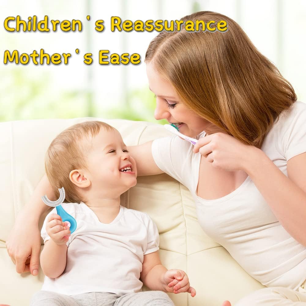 U-Shaped Toothbrush Set - Infant And Toddler Oral Care - Food-Grade Silicone