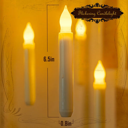 Set of 12 Flameless Taper Candles