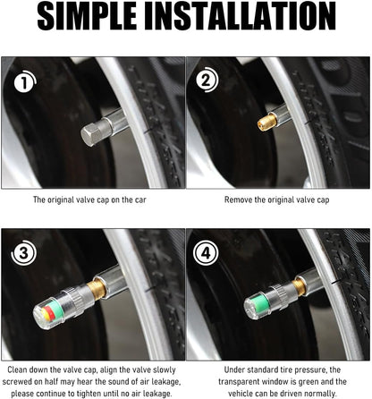 8 PCS Tire Pressure Monitor Valve Stem Caps