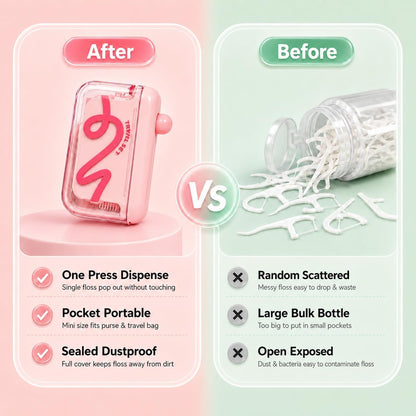 Portable Push-Button Automatic Floss Dispenser