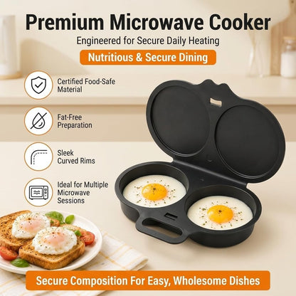 2026 Upgraded Dual-Cavity Microwave Egg Cooker -2 Pack