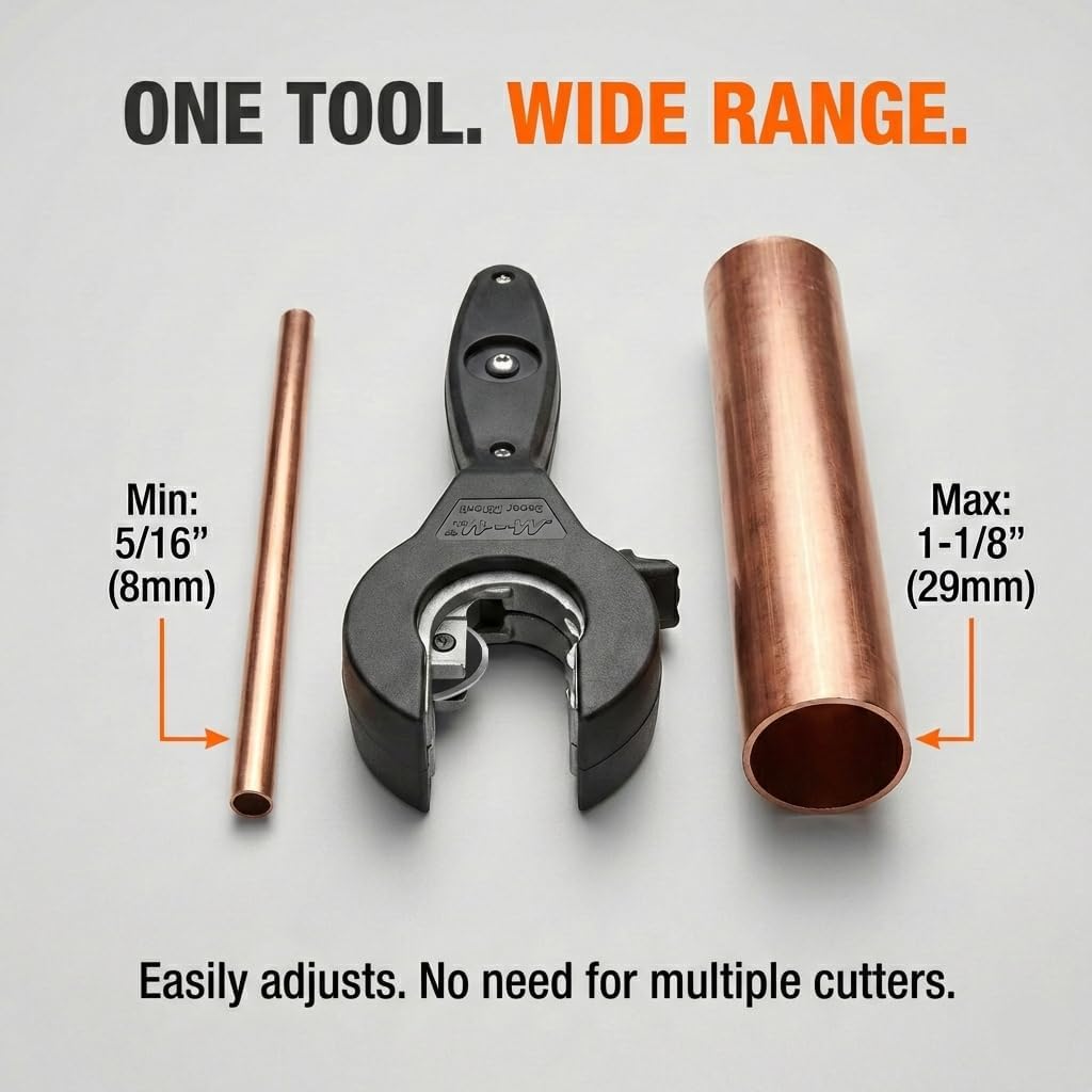 Ratchet-Type Pipe Cutter - One-Handed Pipe Cutting Tool