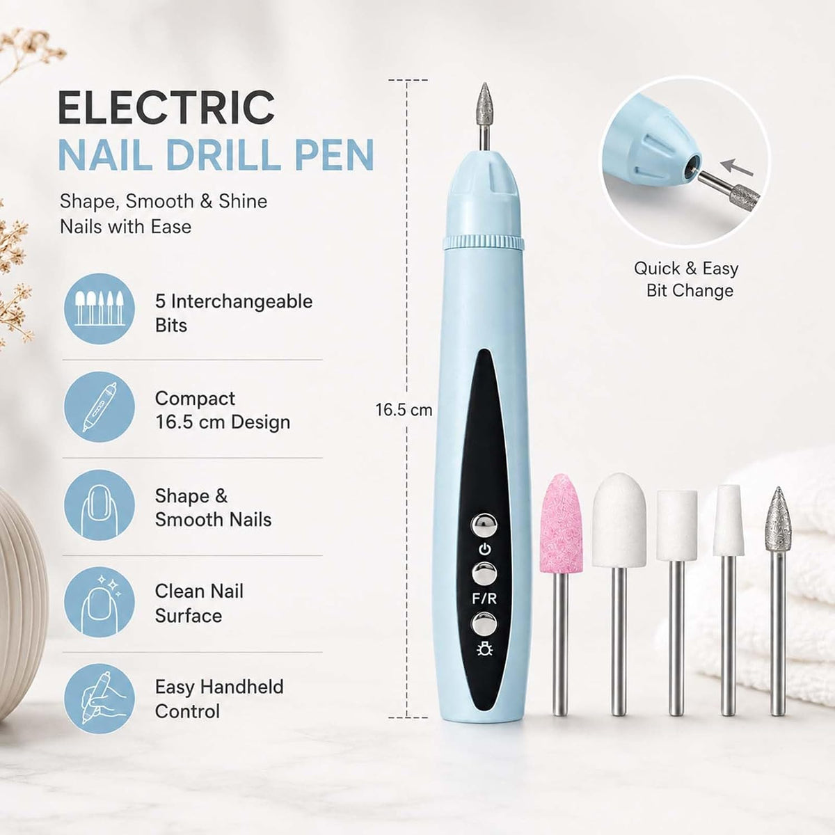 2-In-1 Professional Cordless Nail File With Gel Lamp