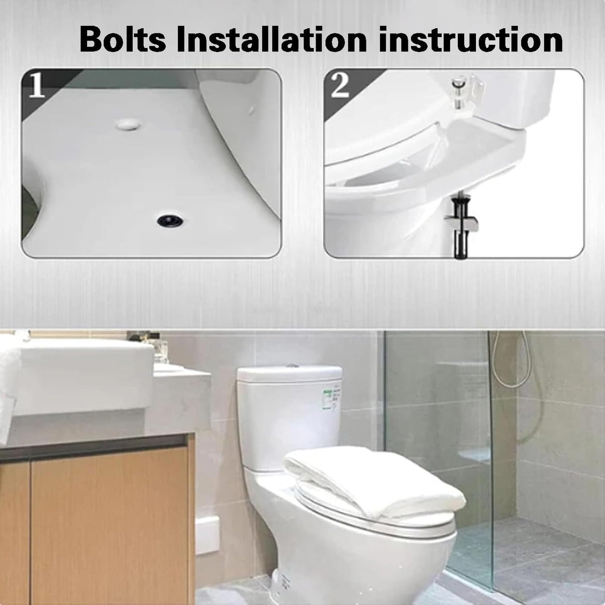 Universal Toilet Seat Bolt Kit, Toilet Seat Replacement Parts Kit-4 Pack