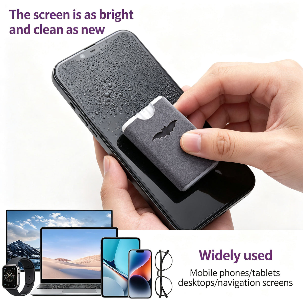 2 Pack Portable Screen Cleaner Spray with Microfiber Cloth