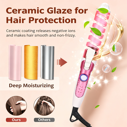 Spiral Hair Curler and Crimper for Hairstyling