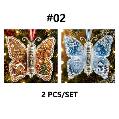 Butterfly Christmas Money Gift Ornament Butterfly Xmas Cash Decor
