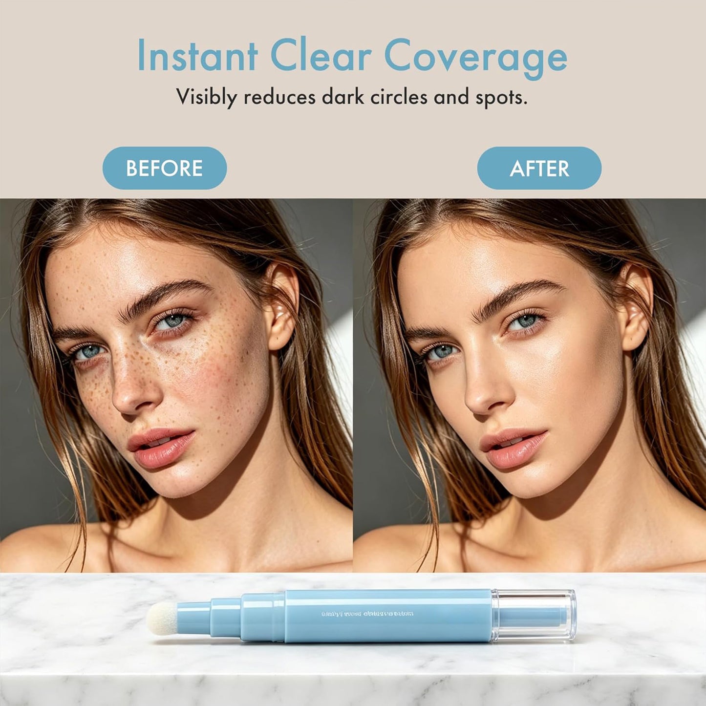 2 in 1 Concealer & Foundation Pen for Blemishes and Under Eye Circle