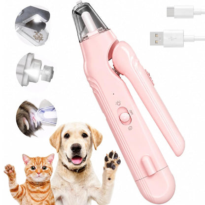 Dog Nail Clippers with Light & Grinder