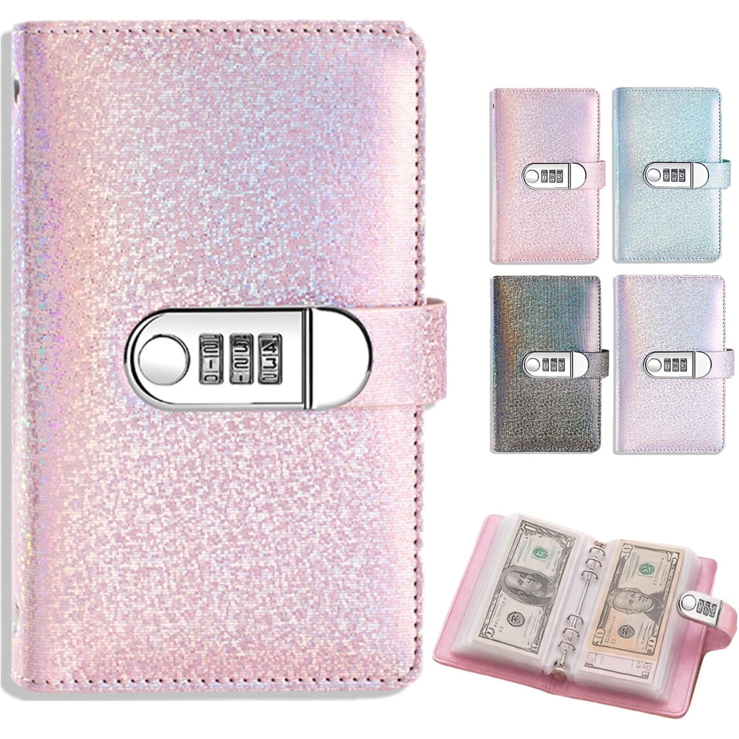 Sparkle Cash Savings Binder with 3 Digit Combination Lock