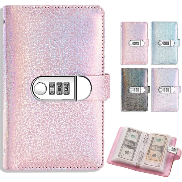 Sparkle Cash Savings Binder with 3 Digit Combination Lock