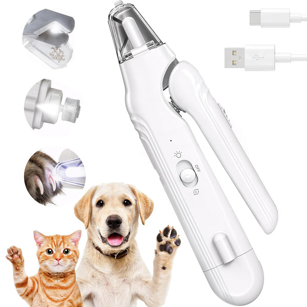 Dog Nail Clippers with Light & Grinder