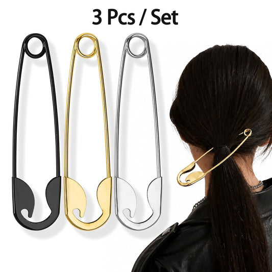 Extra Large Safety Pin Hair Clip - 5.3-inch Stainless Steel Giant Safety Pin
