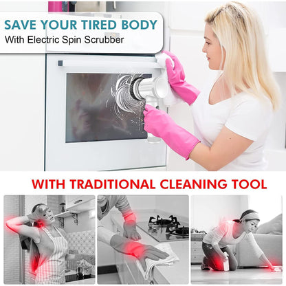 Electric Spin Scrubber with 5 Replaceable Brush Heads for Cleaning Kitchen Dish Sink Tub Floor Wall Tile Window