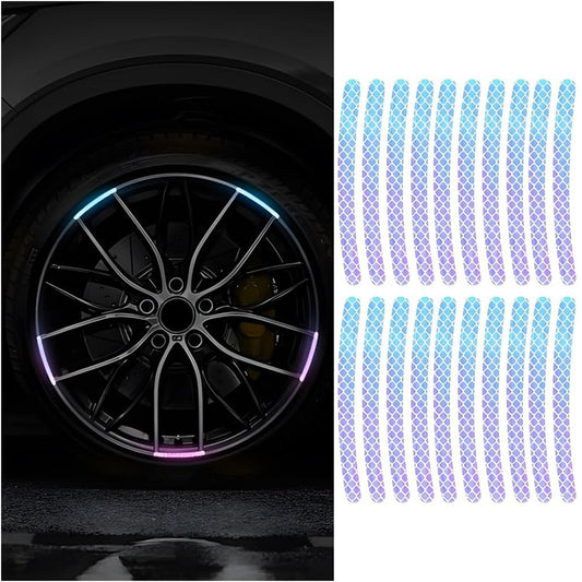 20PCS Car Wheel Stripe Reflective Stickers for Motorcycles, Bicycles