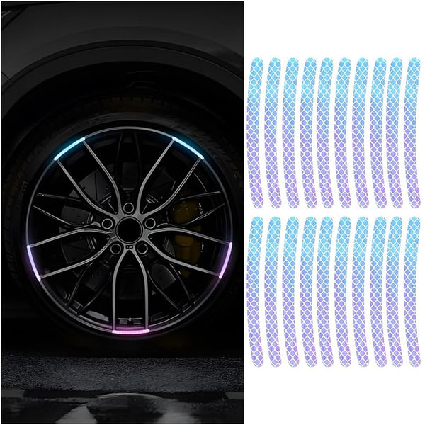 20PCS Car Wheel Stripe Reflective Stickers for Motorcycles, Bicycles