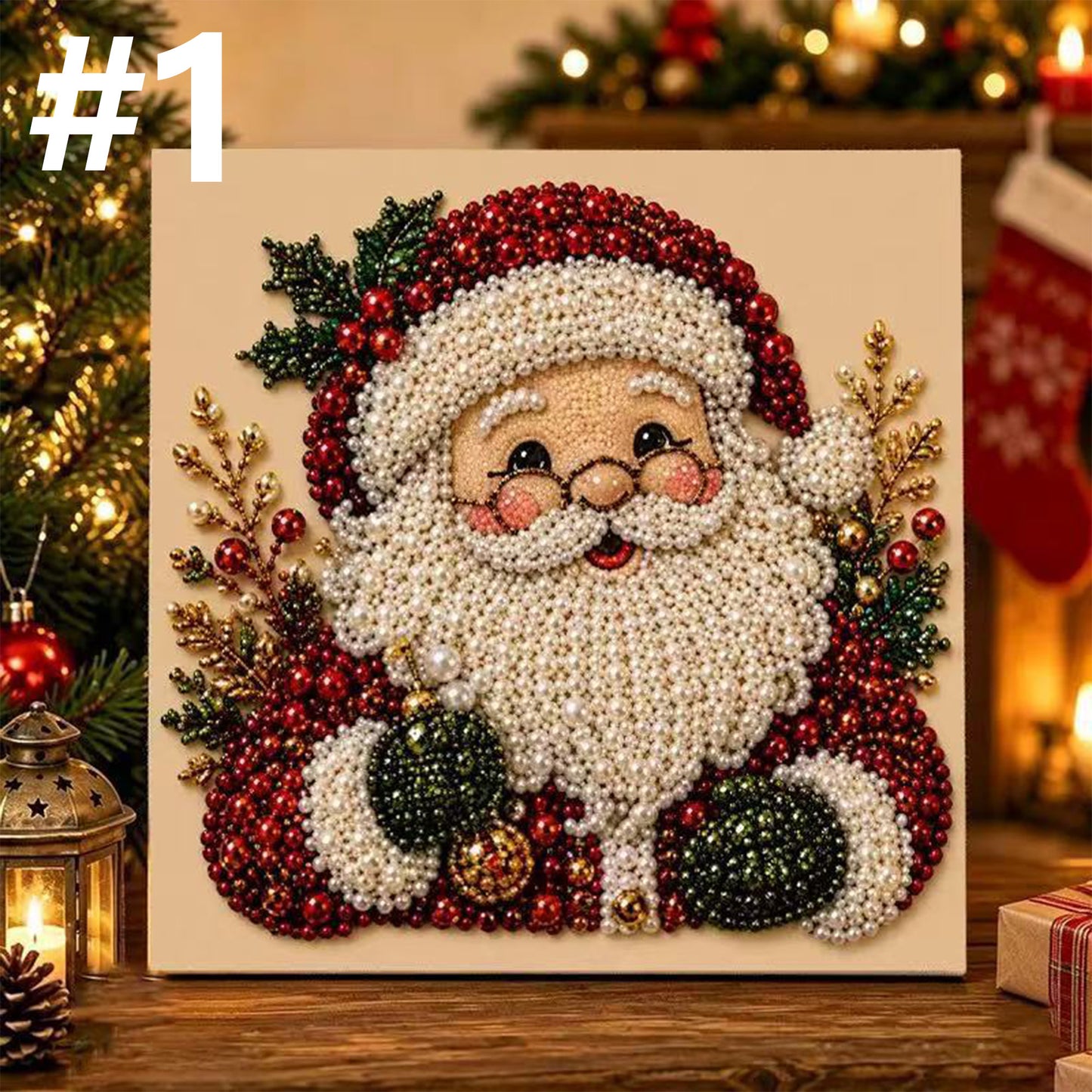 DIY Holiday Pearl Art Kit – Frame Included