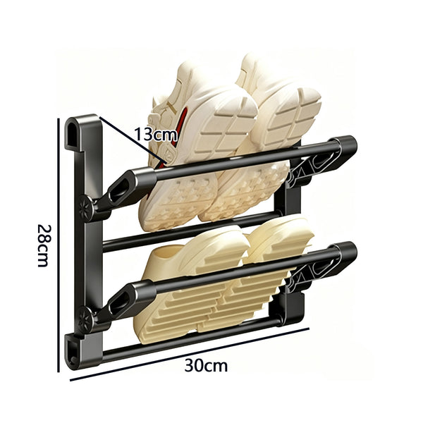 Foldable Metal Shoe Rack – Wall-Mounted Shoe Rack