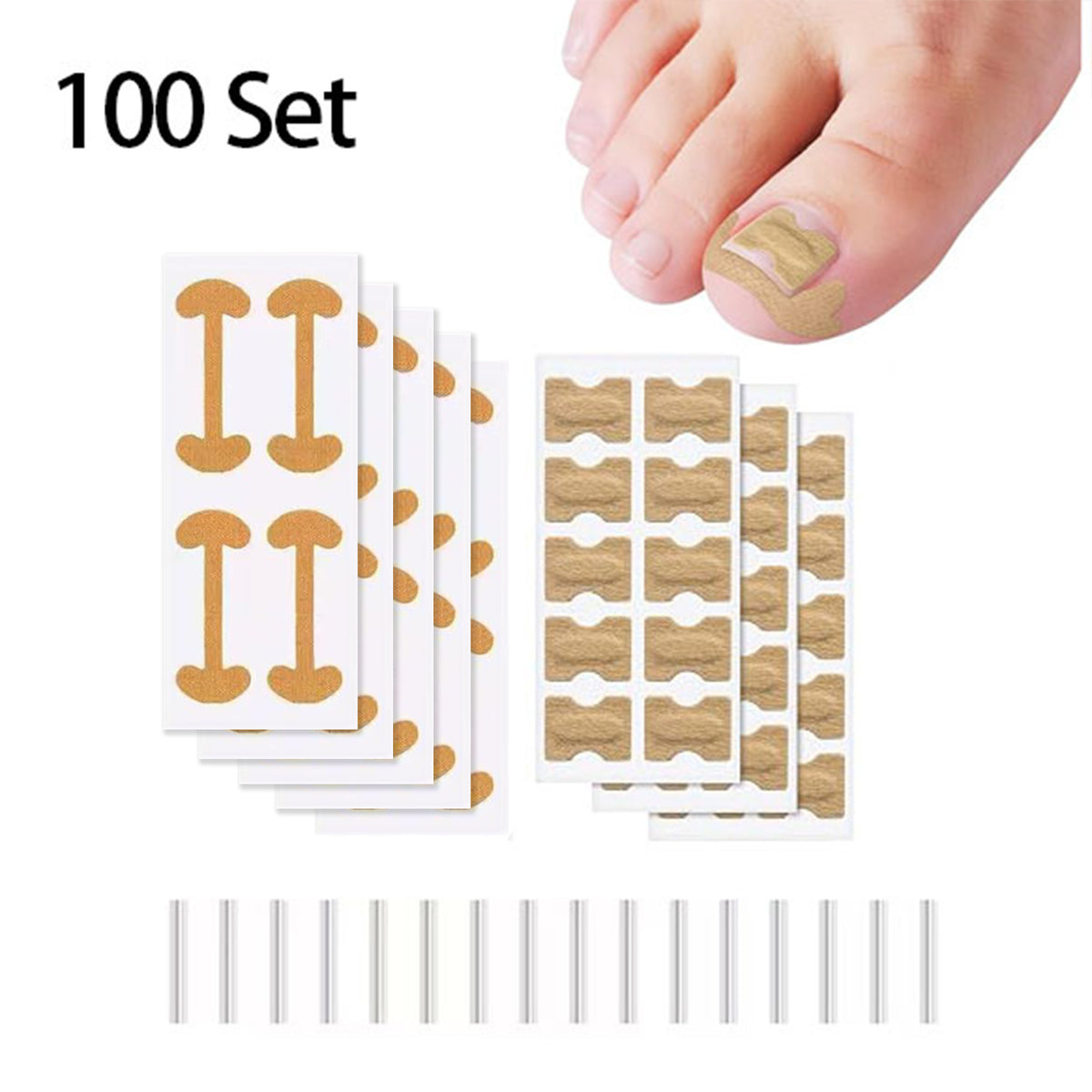 100 SET Ingrown Toenail Correction Treatment Tool, Ingrown Toenail Strips