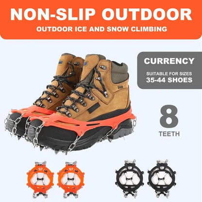 Lightweight Crampons Anti-Slip Traction Snow Grips-One Size Fits All-2 Pcs