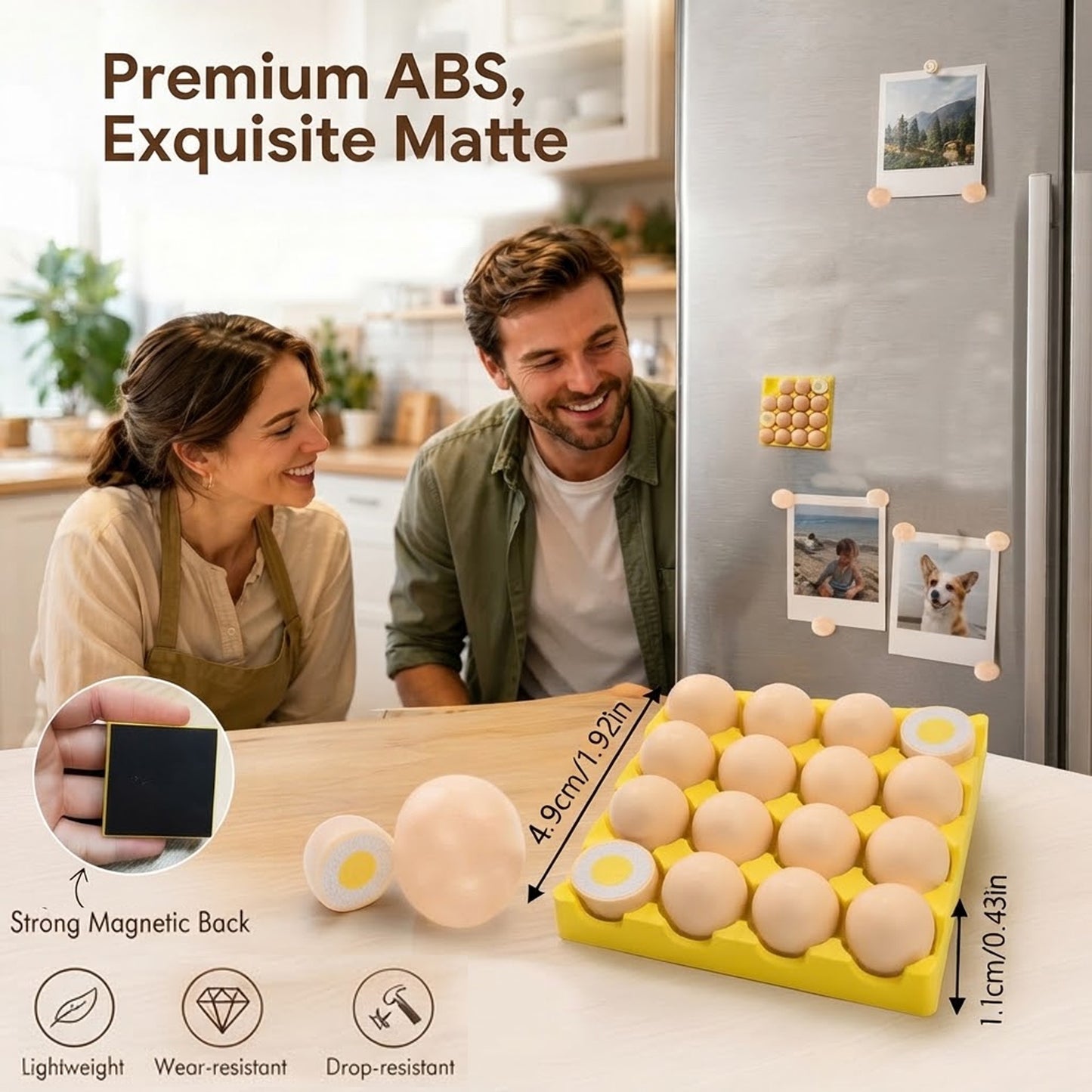 3D Egg Tray Refrigerator Magnets Set, Cute Mini Egg Fridge Magnets