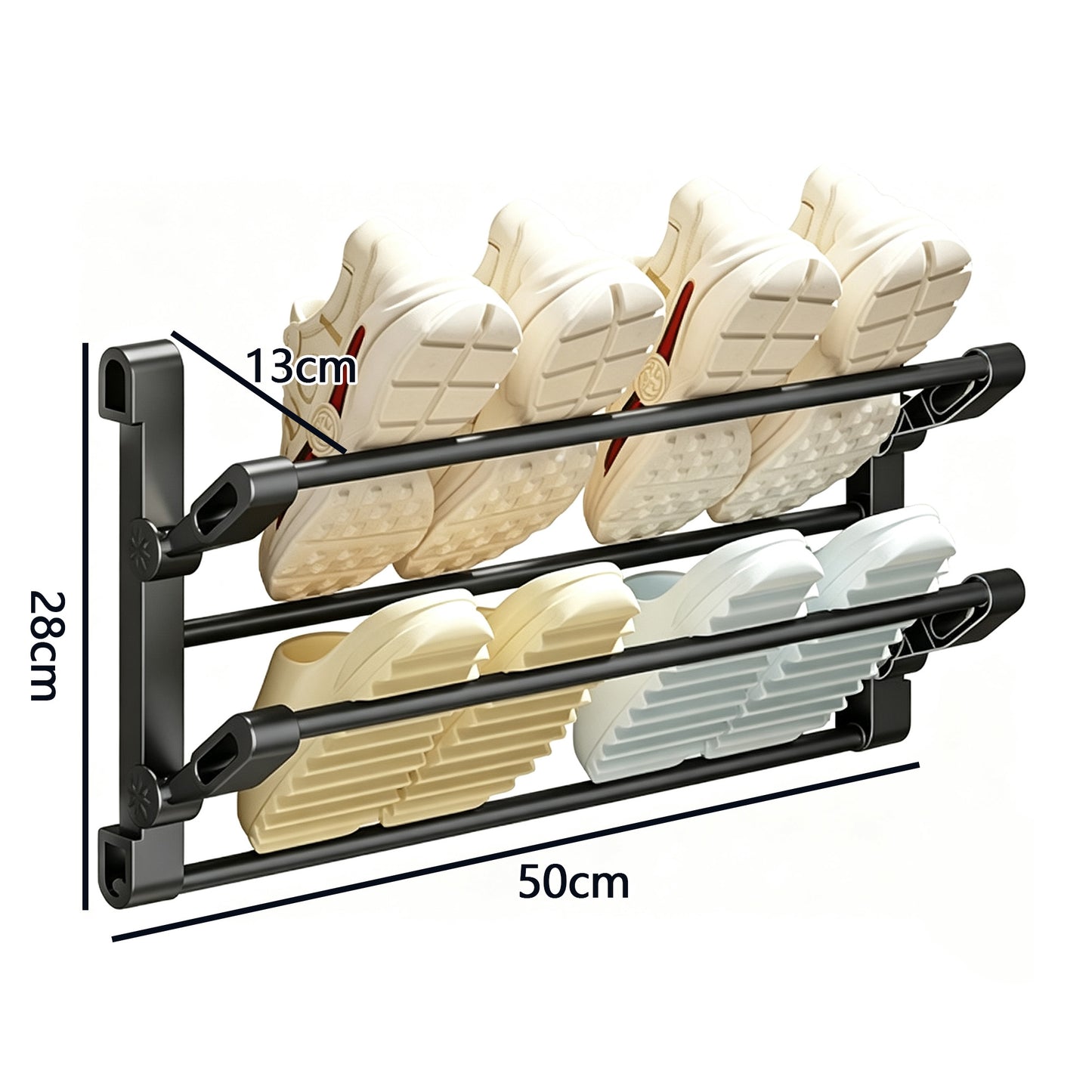 Foldable Metal Shoe Rack – Wall-Mounted Shoe Rack