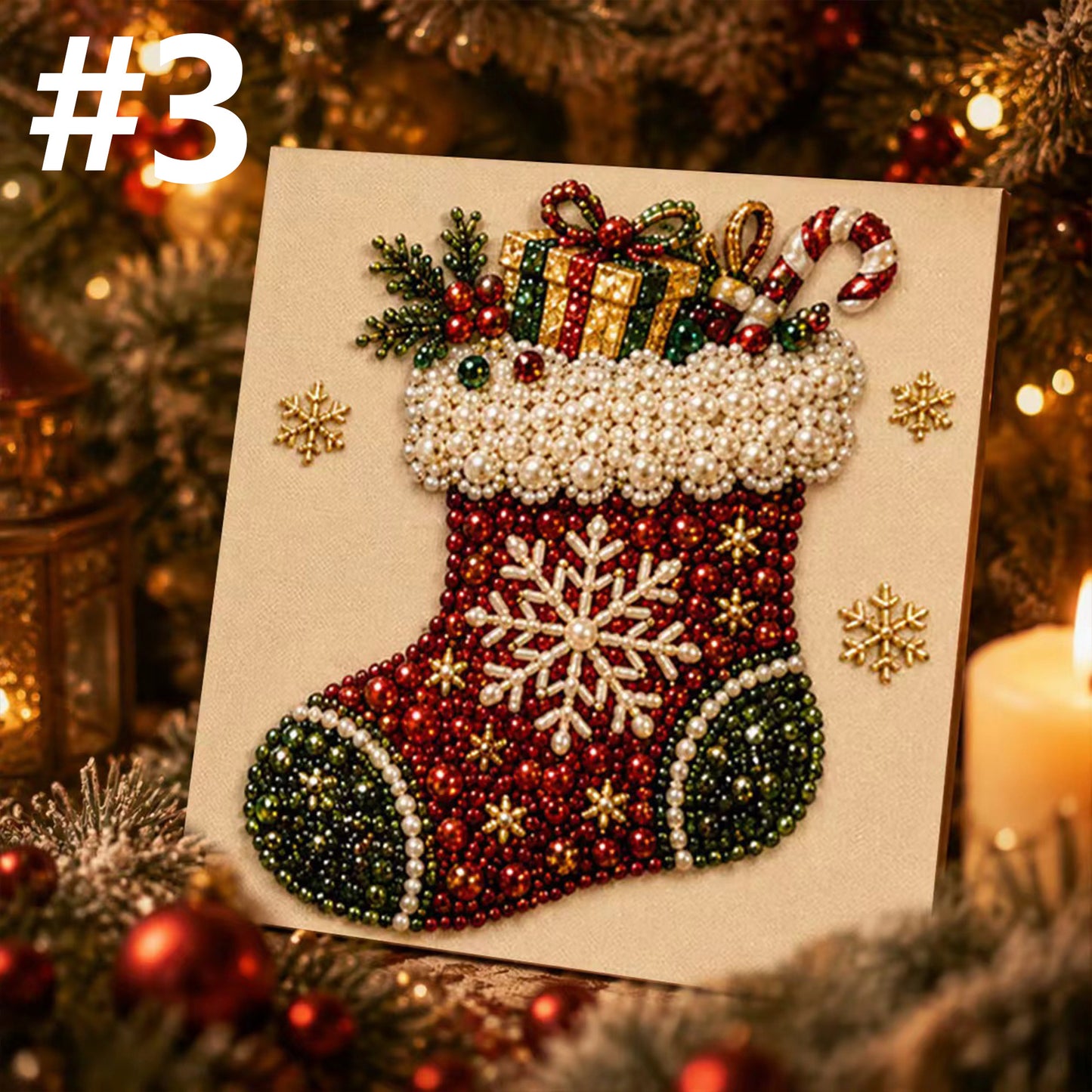DIY Holiday Pearl Art Kit – Frame Included