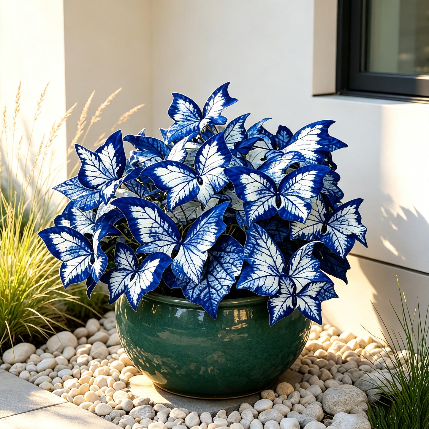 200 Pellets Blue White Butterfly Caladium for Indoor Windowsill Outdoor Garden Yard Decor