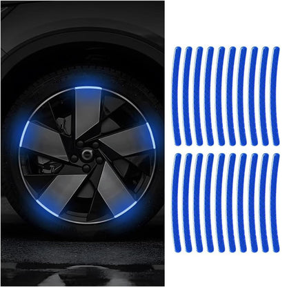 20PCS Car Wheel Stripe Reflective Stickers for Motorcycles, Bicycles