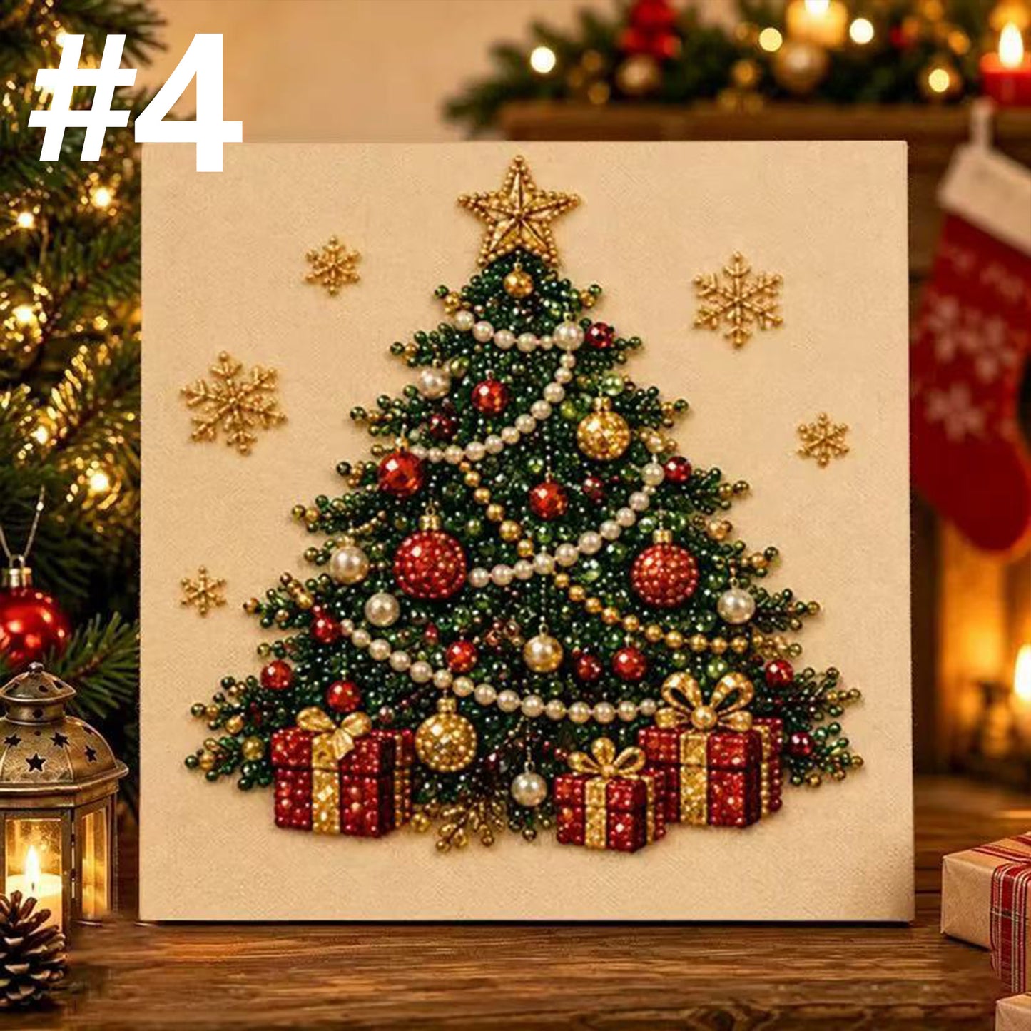 DIY Holiday Pearl Art Kit – Frame Included