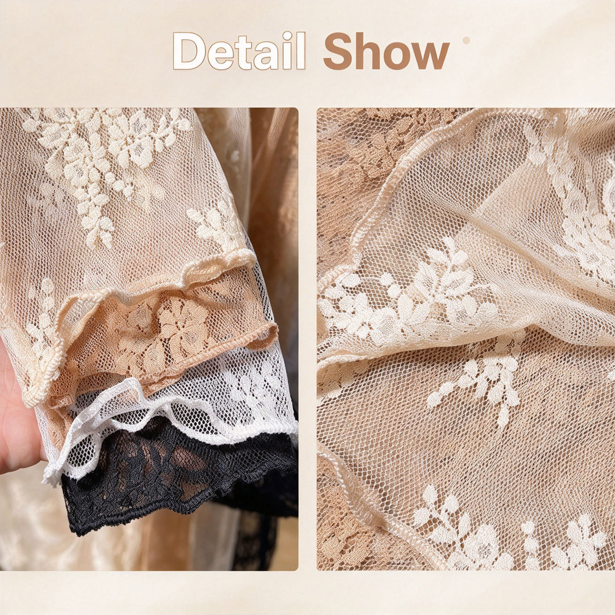Sheer mock-neck lace base layer top