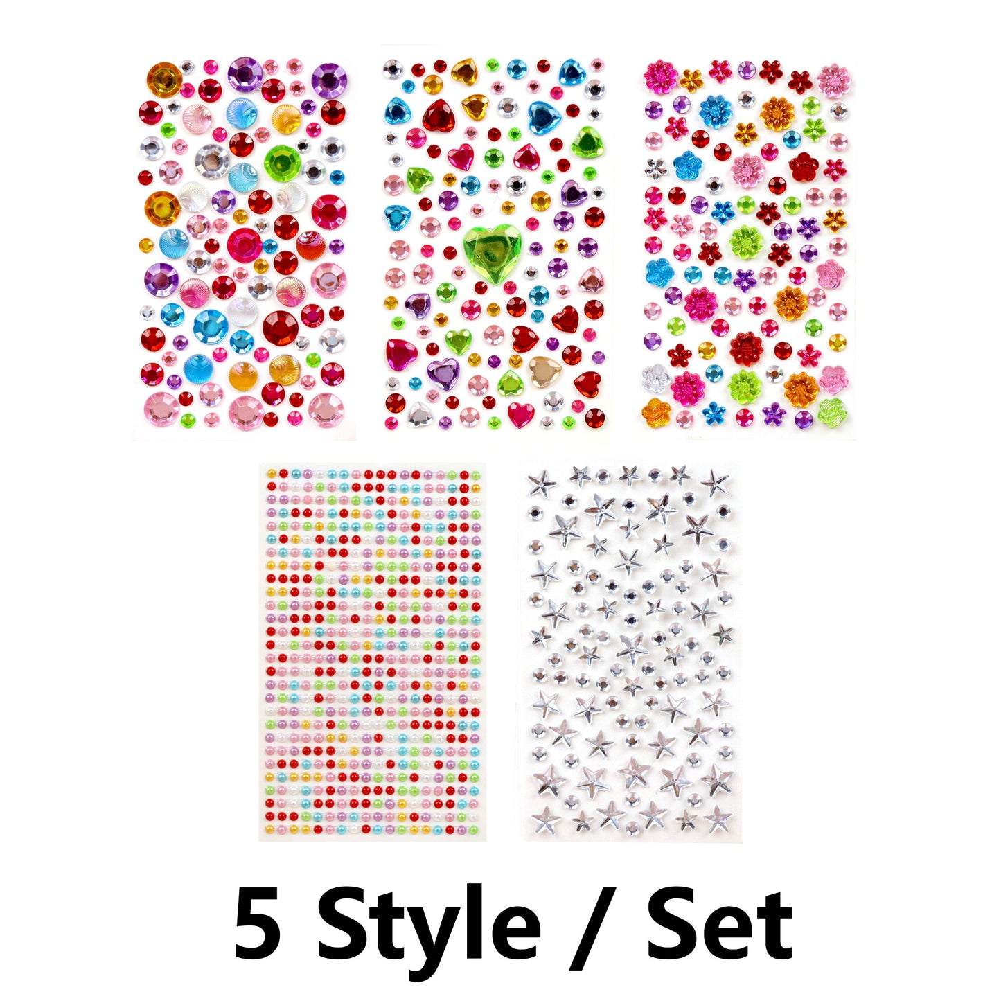 5Pcs Face Makeup Pearl Stickers - Perfect Dor DIY Decorations