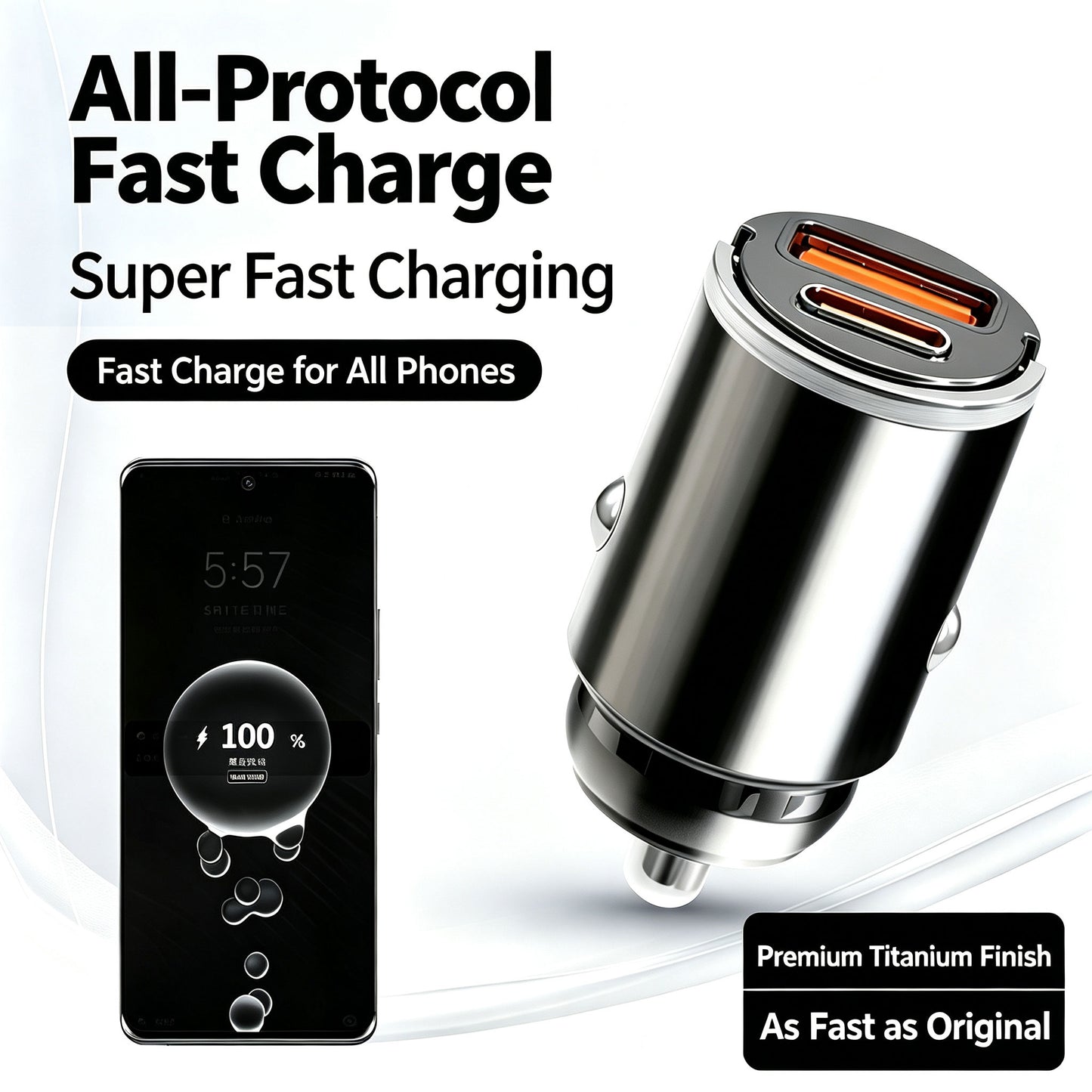 2 Psc Car Fast Charging Charger