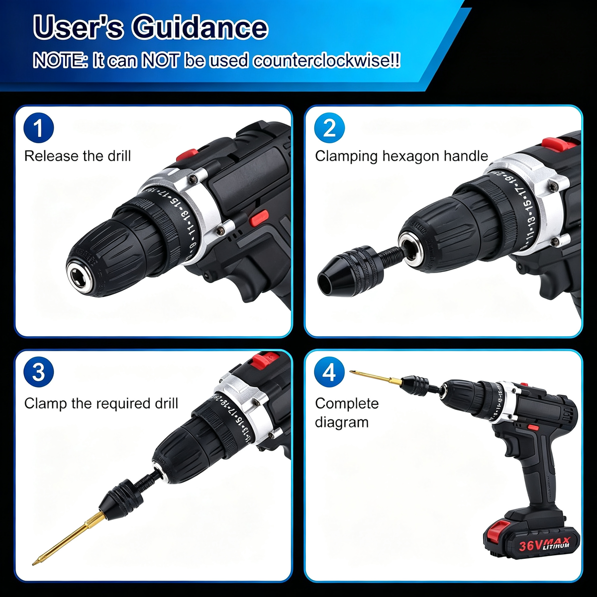 2Pcs Drill Chuck Adapter Keyless 0.6-8mm & 0.3-3.6mm