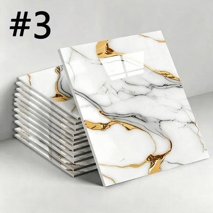 10-Pack Self-Adhesive Tile Stickers | Single Tile Size 11.8" x 11.8" | Waterproof