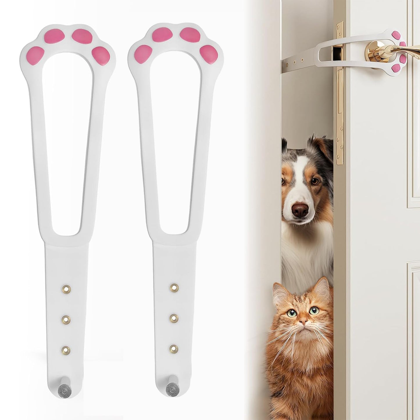 2 Pcs Pet Door Latch for Cat with 4 Adjustable Size