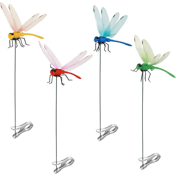 4 Pcs Realistic & Fake Dragonfly Clips for Pets, Hats, Camping & Outdoor Gardens
