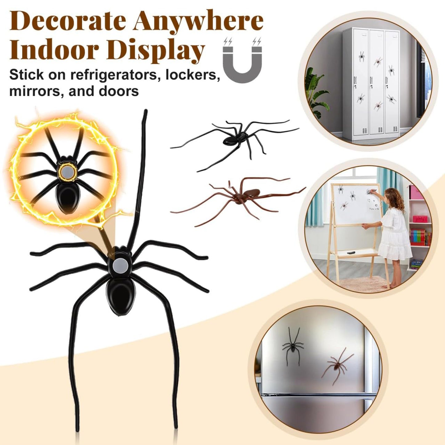3Pcs 3D Realistic Spider Magnet for Car, Garage Door, Refrigerator