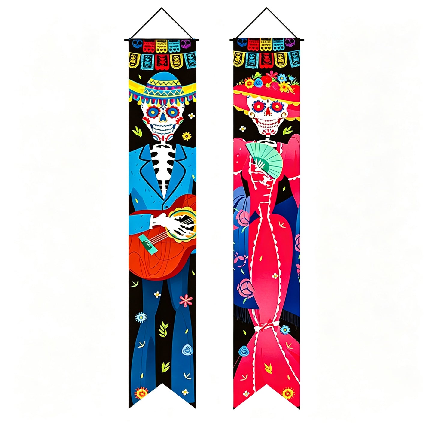 Halloween Porch Signs Banner Mexico Day of The Dead