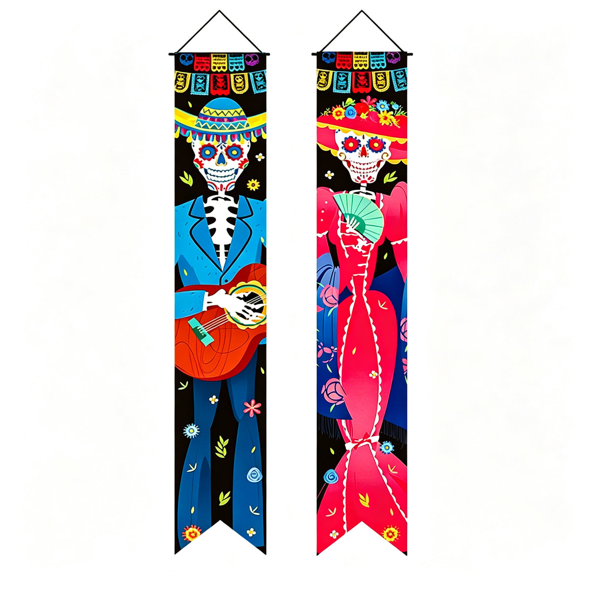Halloween Porch Signs Banner Mexico Day of The Dead