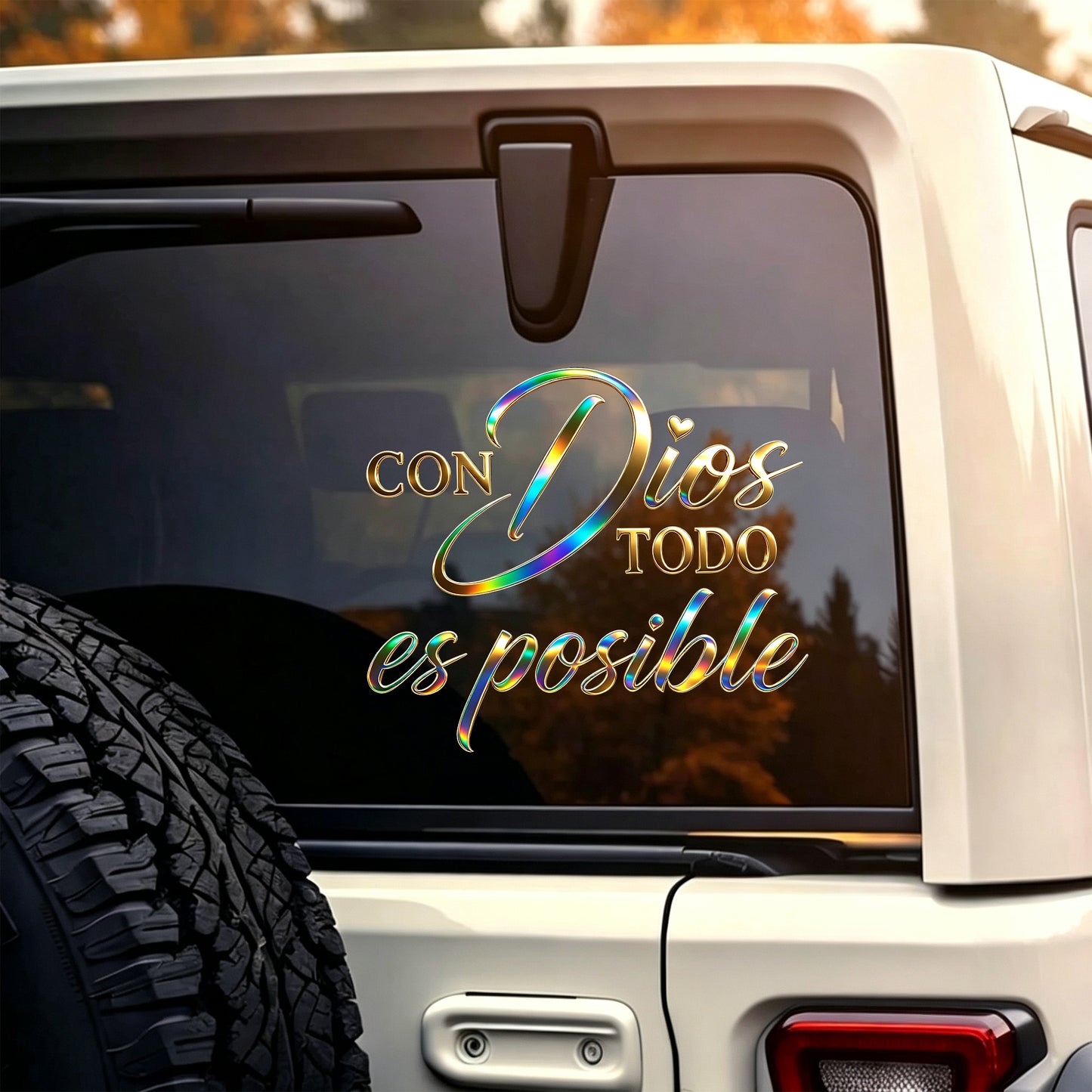 Spanish Christian Car Sticker Con Dios Todo ES Posible Decal 6 inch