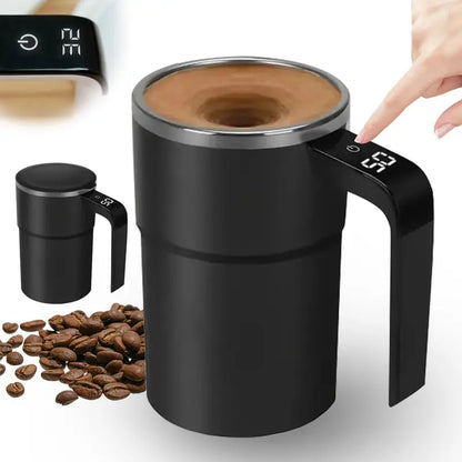 Rechargeable Self-Stirring Coffee Mug, Temperature Display ,304 Stainless Steel,Leak-Proof